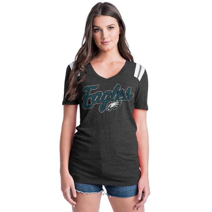 Women's Philadelphia Eagles Triblend Tee, Size: Medium, Black
