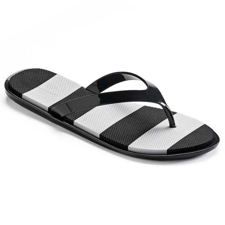 Tek Gear&reg; Women's Rugby Striped Flip-flops, Size: Small, White Oth