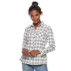 Women's Sonoma Goods For Life&trade; Essential Supersoft Flannel Shirt, Size: Medium, Black