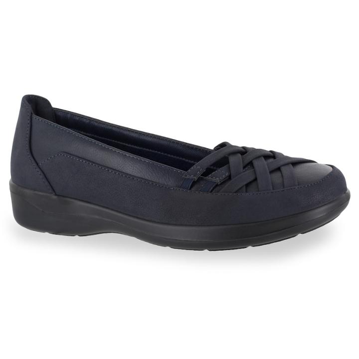 Easy Street Vista Women's Flats, Size: 7 Wide, Blue (navy)