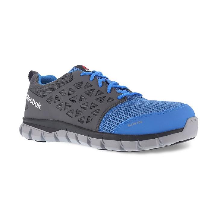 Reebok Sublite Cushion Work Men's Alloy Toe Sneakers, Size: 16 Med, Blue