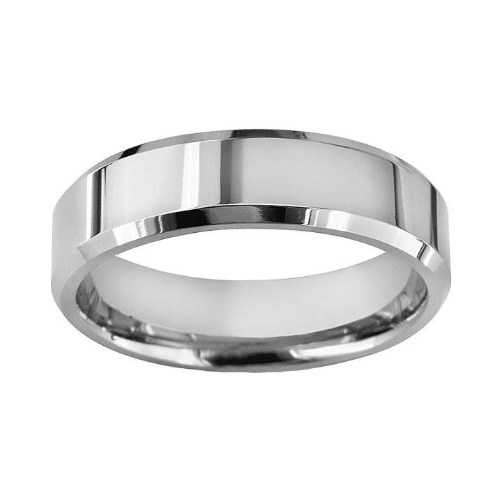 Titanium Beveled Wedding Band - Men, Size: 10, Grey