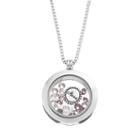 Blue La Rue Crystal Stainless Steel 1-in. Round Nana Charm Locket - Made With Swarovski Crystals, Women's, Purple
