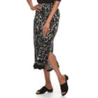 Women's Dana Buchman Side-slit Midi Skirt, Size: Large, Beig/green (beig/khaki)