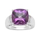 Sterling Silver Amethyst And Diamond Accent Ring, Women's, Size: 7, Purple