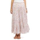 Women's Chaps Floral Crinkle Maxi Skirt, Size: Xl, Pink Ovrfl