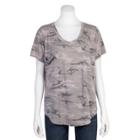 Juniors' Grayson Threads Relaxed Burnout Tee, Teens, Size: Large, Gray Camo