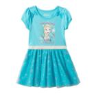 Disney's Frozen Elsa Girls 4-6x Snowflake Mesh Skirt Dress, Girl's, Size: 6x, Green