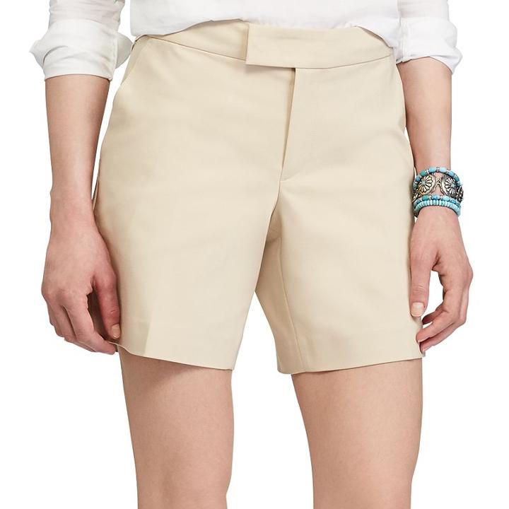 Women's Chaps Stretchy Cotton Shorts, Size: 14, Beige Over