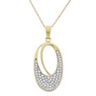 1/3 Carat T.w. Diamond 10k Gold Oval Pendant Necklace, Size: 18, White