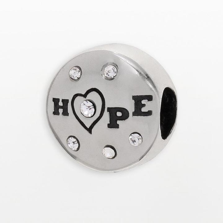 Individuality Beads Sterling Silver Crystal Hope Bead, Women's, White