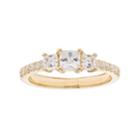 14k Gold 1 Carat T.w. Igl Certified Diamond Princess Cut 3-stone Engagement Ring, Women's, Size: 7.50, White