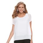 Women's Dana Buchman Double-layer Tee, Size: Large, White