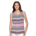 Women's Croft & Barrow&reg; Pintuck Tank, Size: Xl, Med Pink