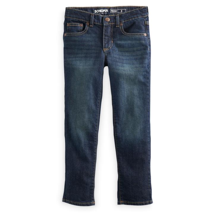 Boys 4-7x Sonoma Goods For Life&trade; Skinny Jeans, Size: 6, Dark Blue
