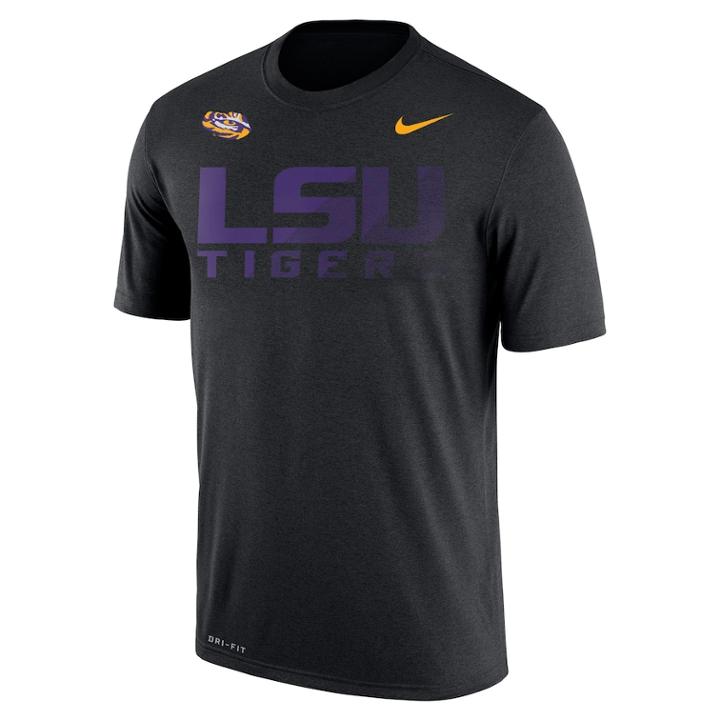Men's Nike Lsu Tigers Legend Staff Sideline Dri-fit Tee, Size: Xl, Black
