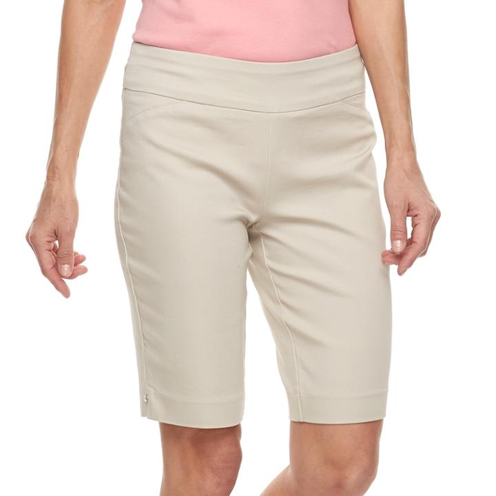 Women's Croft & Barrow&reg; Polished Pull-on Bermuda Shorts, Size: 12, Lt Brown