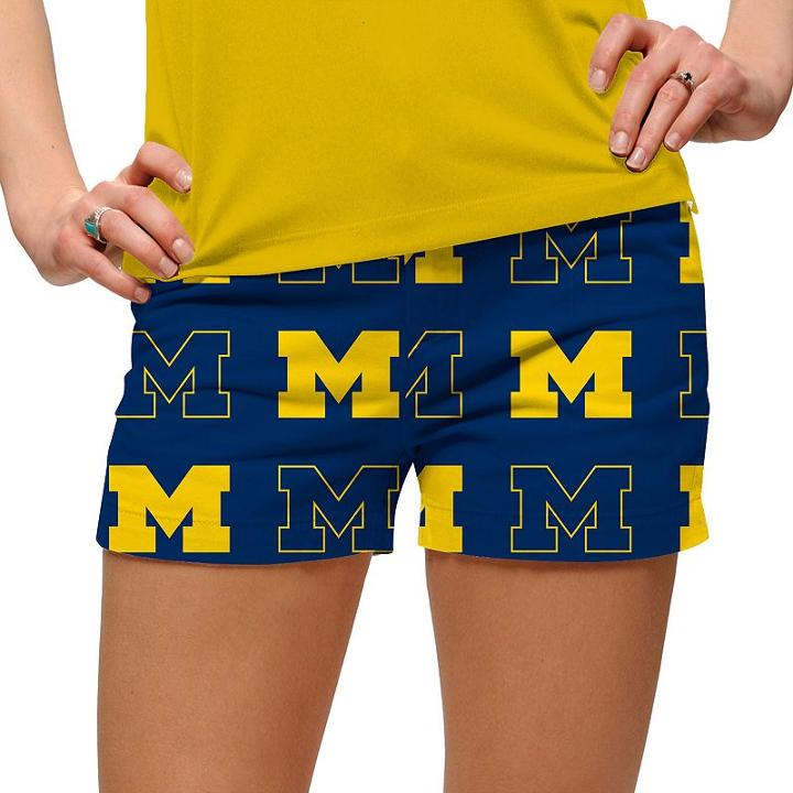 Women's Loudmouth Michigan Wolverines Golf Shorts, Size: 4, Blue (navy)