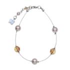 Crystal Avenue Silver-plated Simulated Pearl And Crystal Bead Bracelet - Made With Swarovski Crystals, Women's, Size: 7, Brown