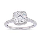Stella Grace 2 Ct. T.w. Square Cut Lab-created Moissanite & 1/4 Ct. T.w. Diamond Engagement Ring, Women's, Size: 7, White