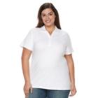 Plus Size Croft & Barrow&reg; Pique Polo, Women's, Size: 2xl, White