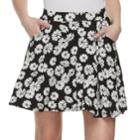 Juniors' So&reg; Floral Skater Skirt, Teens, Size: Xs, Black
