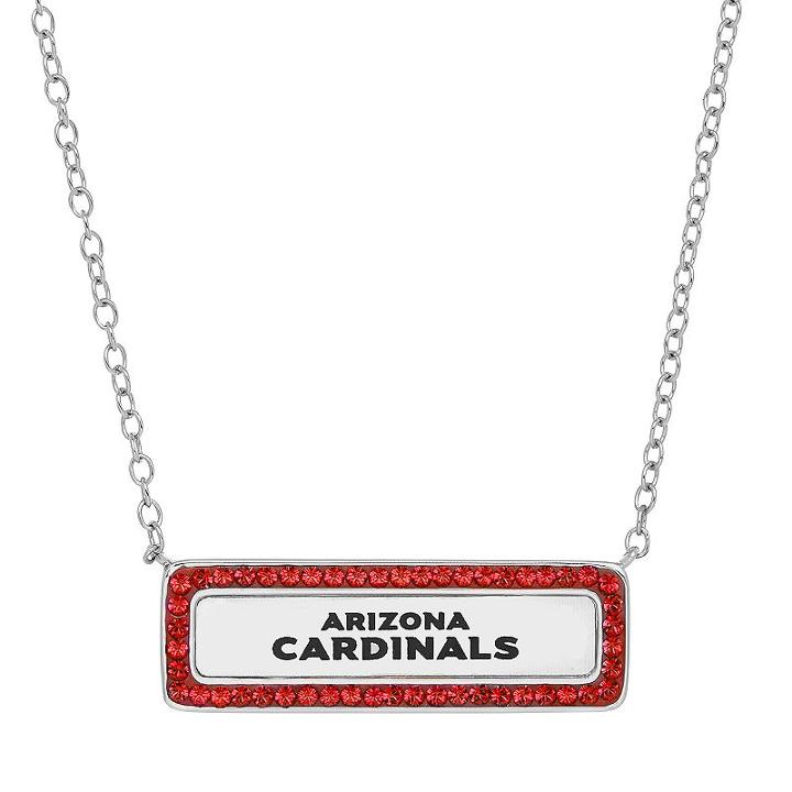 Arizona Cardinals Bar Link Necklace - Made With Swarovski Crystals, Women's, Size: 18, Red