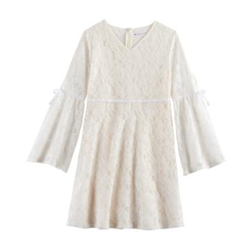 Girls 7-16 American Girl Lace Bell Sleeve Dress, Size: Xs, Natural