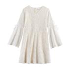 Girls 7-16 American Girl Lace Bell Sleeve Dress, Size: Xs, Natural
