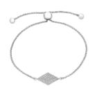 Sterling Silver 1/4 Carat T.w. Diamond Kite Bolo Bracelet, Women's, Size: 8, White