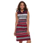 Women's Croft & Barrow&reg; Print Polo Dress, Size: Large, Med Red