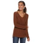 Women's Sonoma Goods For Life&trade; Trellis Cable-knit Sweater, Size: Xxl, Med Brown