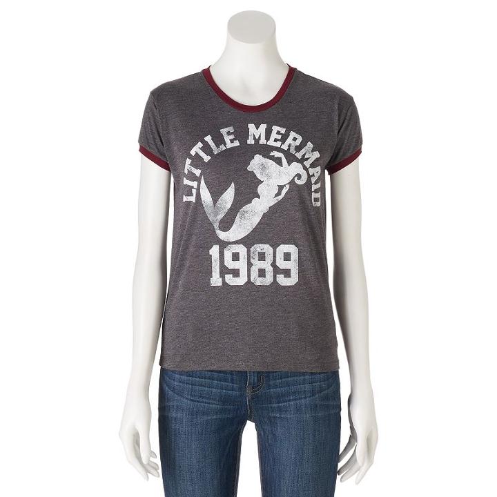 Disney's Juniors' The Little Mermaid 1989 Graphic Tee, Girl's, Size: Large, Ovrfl Oth