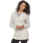Women's Sonoma Goods For Life&trade; Cable Knit Hooded Sweater, Size: Small, Lt Beige