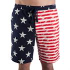 Men's American Flag Sleep Shorts, Size: Large, Red