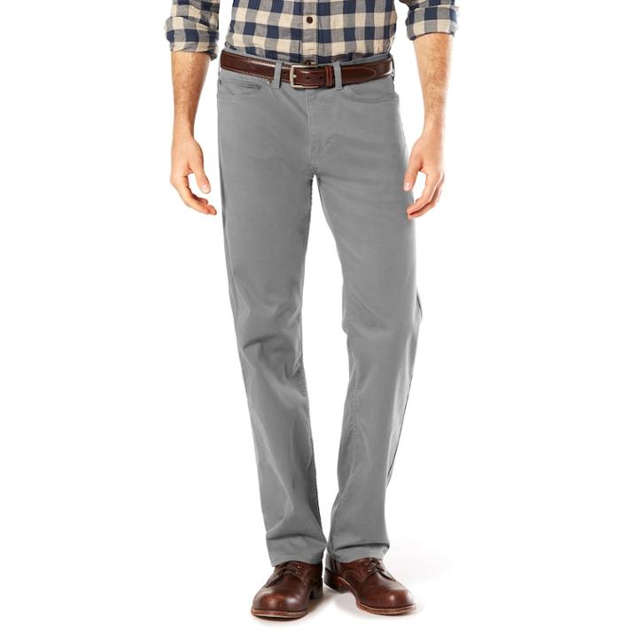 Men's Dockers Soft Stretch Jean Cut Straight-fit Pants - D2, Size: 38x30, Grey