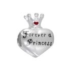 Disney Sterling Silver Forever A Princess Heart And Crown Bead, Women's, Grey