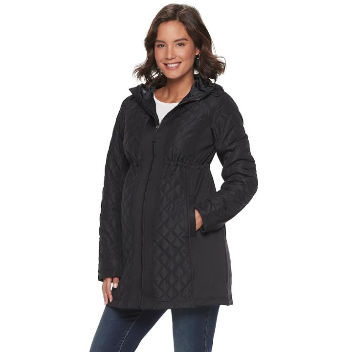 Maternity A:glow Quilted Puffer Jacket, Women's, Size: Xl-mat, Black