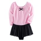 Girls 4-16 Jacques Moret 3/4-sleeve Skirtall Leotard, Size: Small, Pink