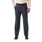 Men's Haggar&reg; Cool 18&reg; Pro Classic-fit Wrinkle-free Pleated Expandable Waist Pants, Size: 44x29, Blue (navy)