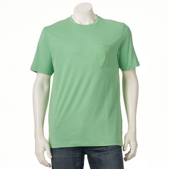 Men's Caribbean Joe Pocket Tee, Size: Large, Green Oth