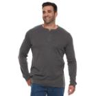 Big & Tall Croft & Barrow&reg; Classic-fit Stretch Henley, Men's, Size: Xxl Tall, Dark Grey