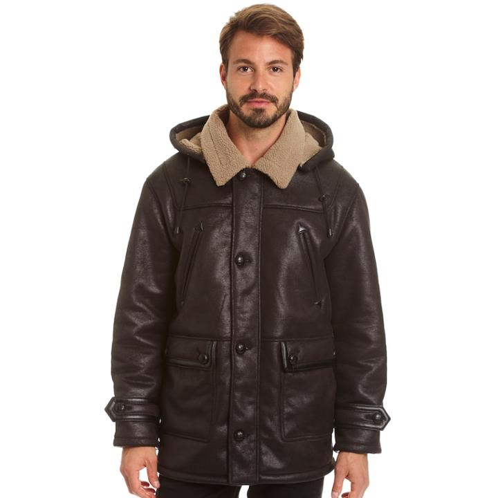 Big & Tall Excelled Hooded Faux-shearling Jacket, Men's, Size: 4xb, Black