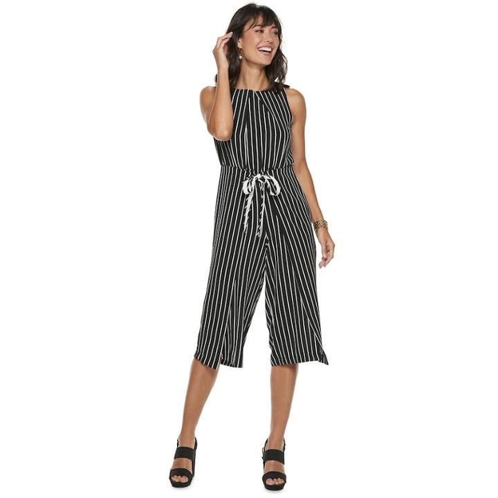 Petite Chaya Pinstripe Jumpsuit, Women's, Size: 12 Petite, Red Overfl