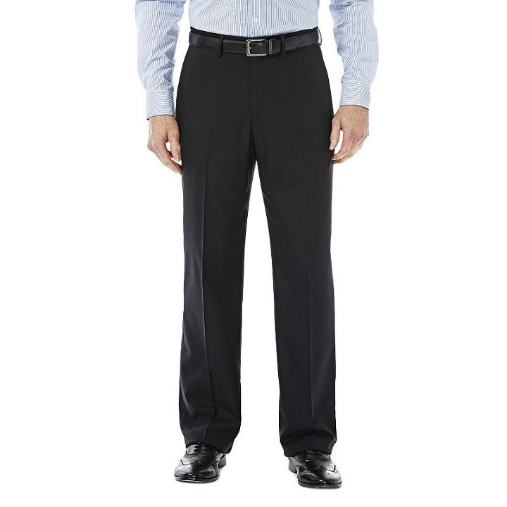 Men's Haggar Expandomatic Stretch Classic-fit Comfort Compression Waist Pants, Size: 44x29, Black