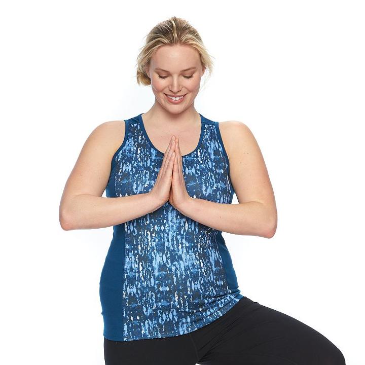 Plus Size Gaiam Strength Ikat Scoopneck Yoga Tank, Women's, Size: 1xl, Ovrfl Oth