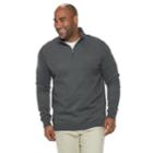 Big & Tall Croft & Barrow&reg; Classic-fit Easy-care Quarter-zip Pullover, Men's, Size: 4xl Tall, Dark Grey