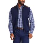 Men's Chaps Classic-fit Suede-trim Sweater Vest, Size: Xl, Blue (navy)