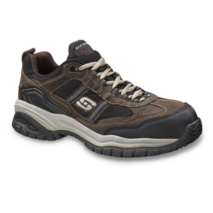 Skechers Grinnel Relaxed Fit Men's Work Shoes, Size: 8, Brown