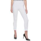 Women's Elle&trade; Scalloped Pull-on Ankle Pants, Size: Medium, White